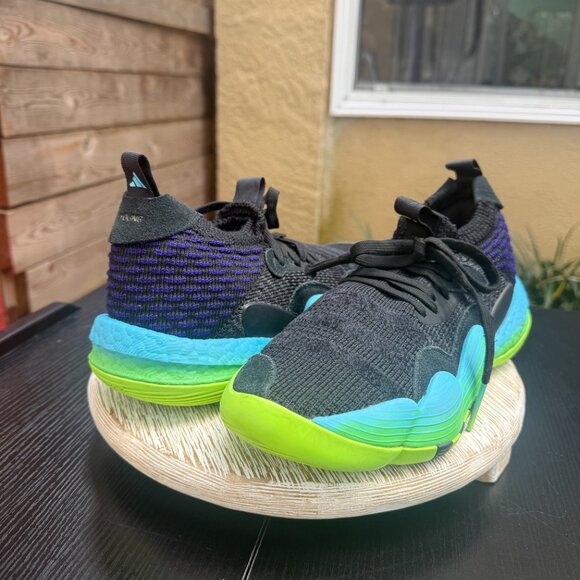 Adidas Trae Young 2.0 Basketball Shoes Sneakers Men\'s 7 Black Solar Green Sporty main image 13
